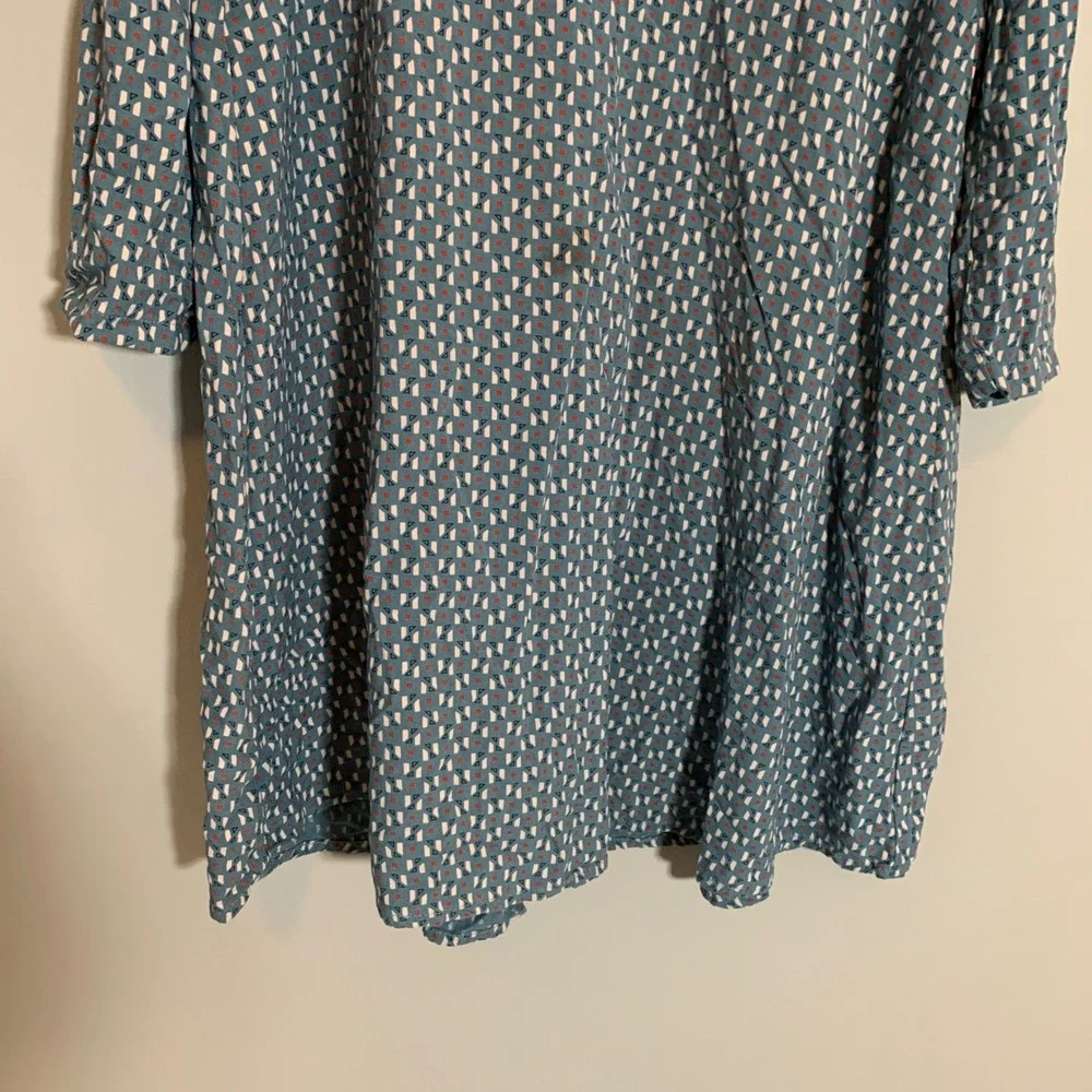 5/$25 Old‎ Navy Kids Blue Geometric Print Long Sleeve Dress Size L 10 12